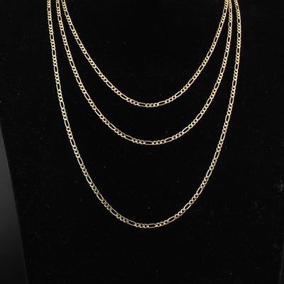 10K Gold Figaro Chain 2.5mm