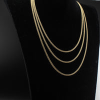 Cadena cubana de oro de 14K de 3 mm auténtica