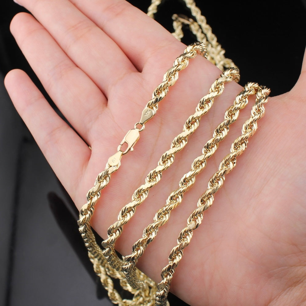 10K Gold Rope Chain 5mm 22 - 28in