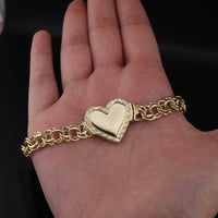 Real 10K Gold Chino Heart Bracelet