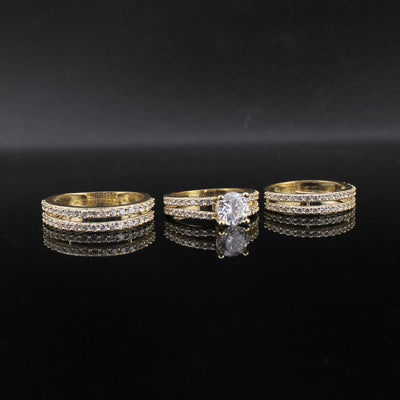 10K Gold Wedding Ring 3 Piece Set