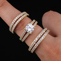 Real 10K Gold Wedding Ring 3 Piece Set