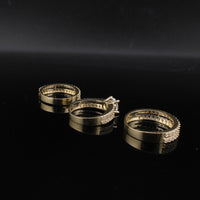 Real 10K Gold Wedding Ring 3 Piece Set