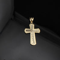 Colgante de cruz de oro de 10K auténtico