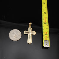 Colgante de cruz de oro de 10K auténtico