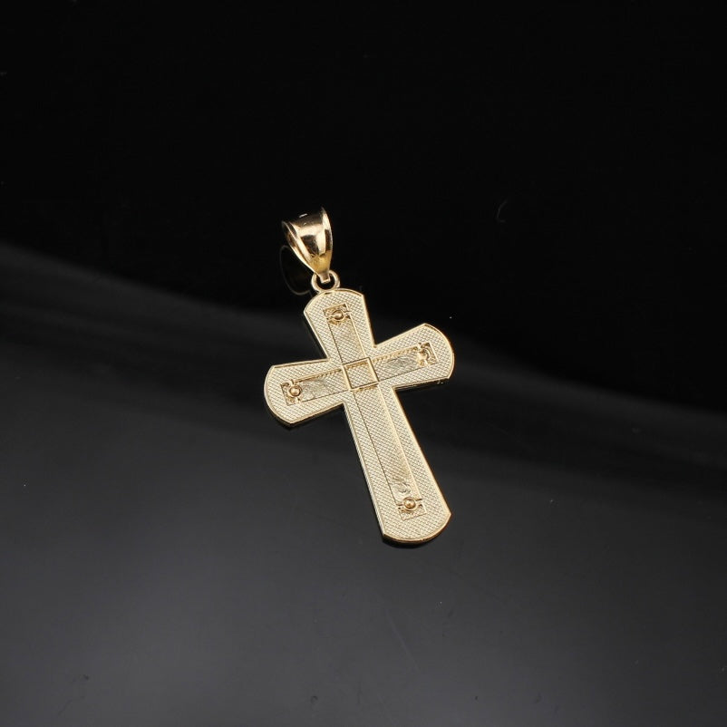 Colgante de cruz de oro de 10K auténtico