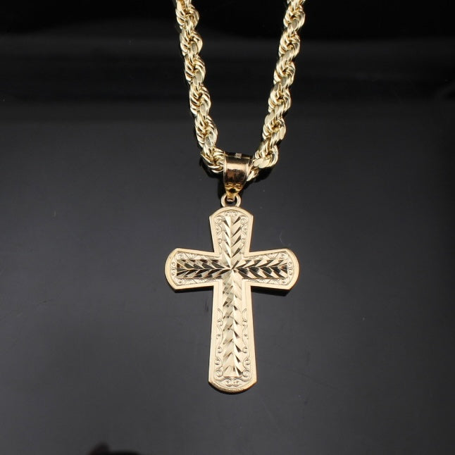 Colgante de cruz de oro de 10K auténtico