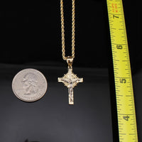Colgante de cruz de oro de 10K auténtico