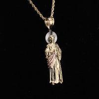 Real 10K Gold Jesus Pendant + 3mm Rope Chain