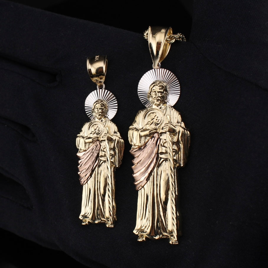 Real 10K Gold Jesus Pendant + 3mm Rope Chain