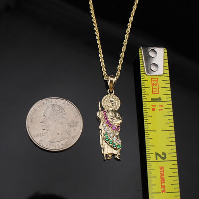 10K St. Jude Charm & 1.5mm Rope Chain