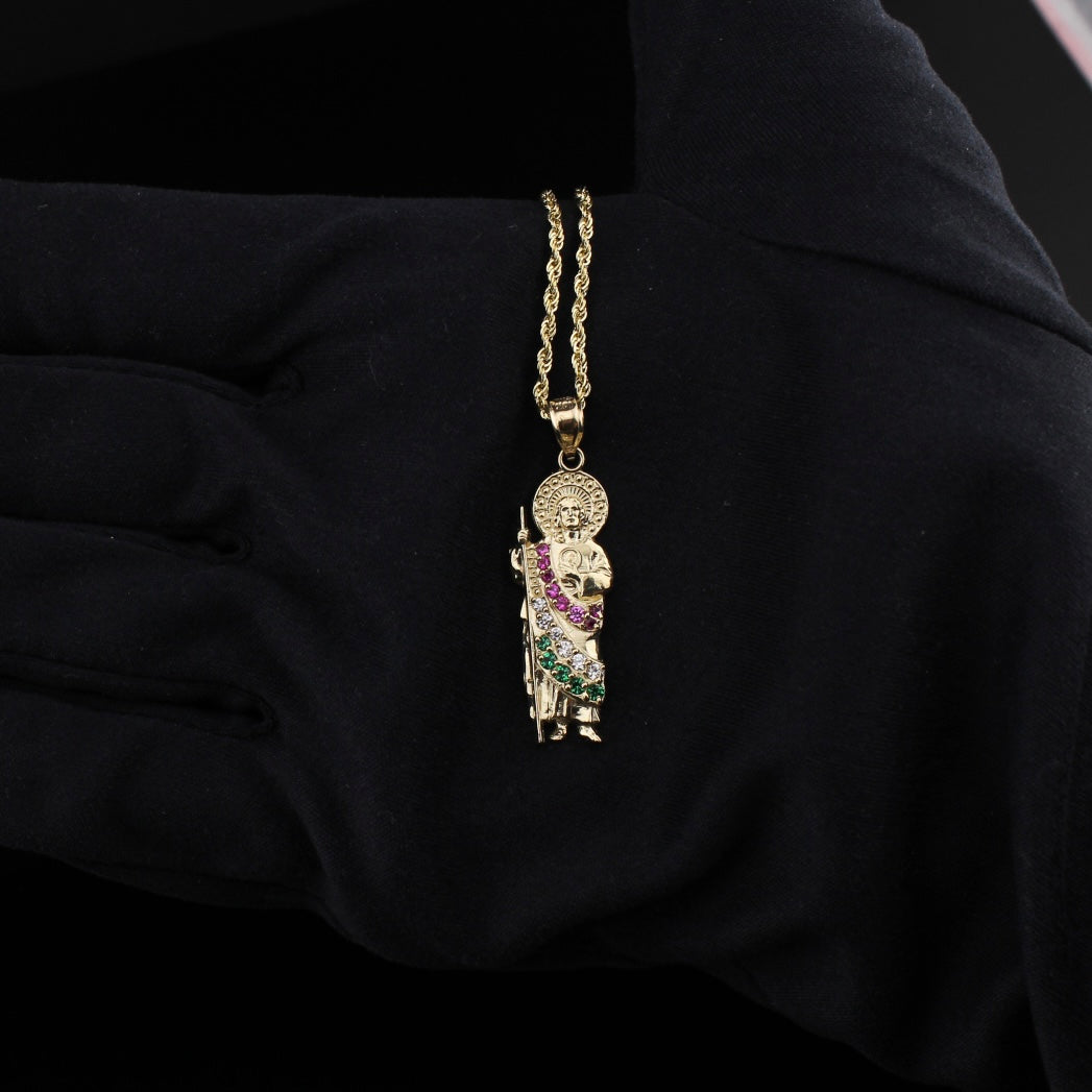 10K St. Jude Charm & 1.5mm Rope Chain