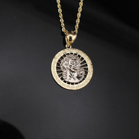 Real 10K Gold Jesus Pendant + 1.5mm Rope Chain