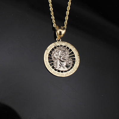 10K Jesus Pendant + 1.5mm Rope Chain
