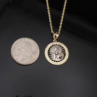 Real 10K Gold Jesus Pendant + 1.5mm Rope Chain