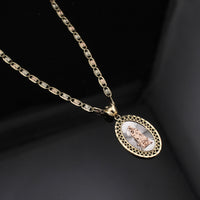 Real 10K Gold Mother Mary Pendant & Valentino Chain