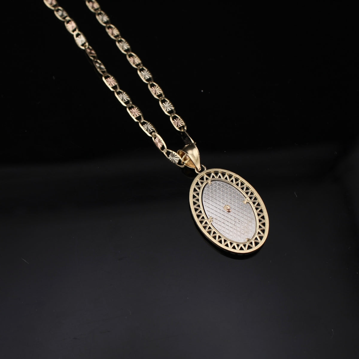 Real 10K Gold Mother Mary Pendant & Valentino Chain