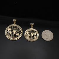 Colgante de Oro de 10K Genuino "El Mundo es Tuyo"