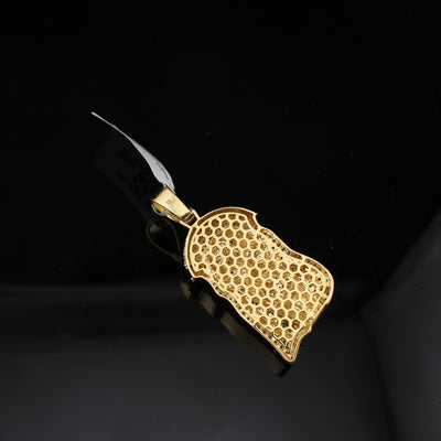 10K Diamond Jesus Face Pendant
