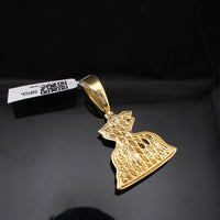 Real 10K Gold Diamond Moneybag Pendant