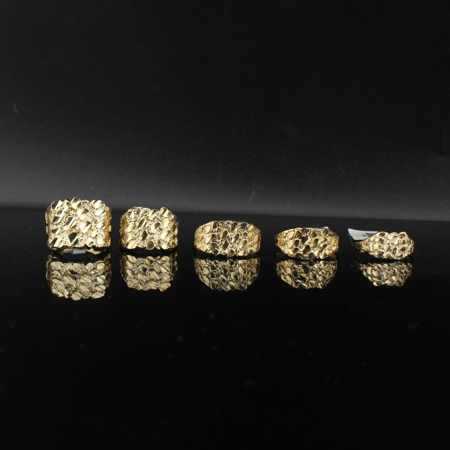 Anillo de pepita de oro de 10K real