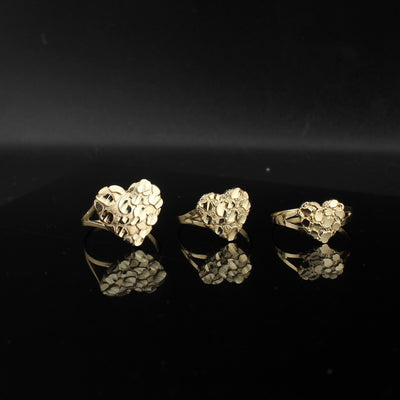 14K Gold Heart Nugget Ring