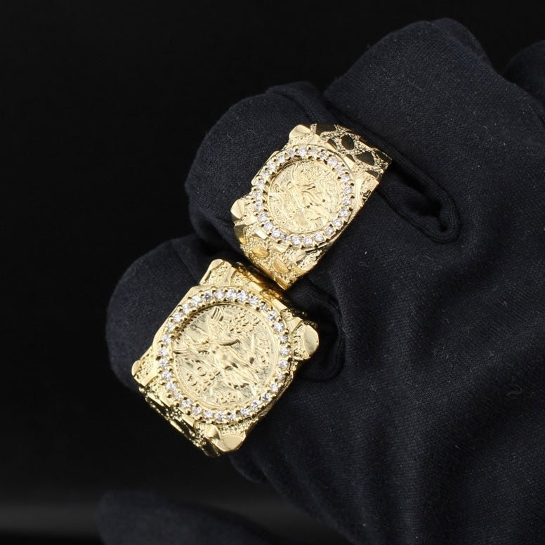 Real 10K Gold Centenario Nugget Ring