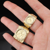 Real 10K Gold Centenario Nugget Ring