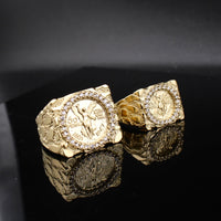 Real 10K Gold Centenario Nugget Ring