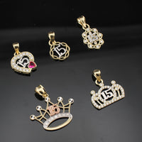 10K Gold Quinceañera Pendants - alternate view - ICEbyAK