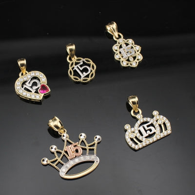 10K Gold Quinceañera Pendants
