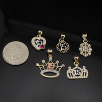 10K Gold Quinceañera Pendants - alternate view - ICEbyAK