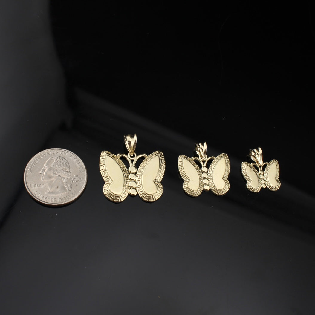 Colgante de mariposa de oro de 10K real