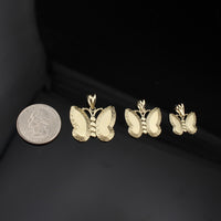 Colgante de mariposa de oro de 10K real