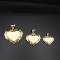 Colgante de corazón de oro de 10K real
