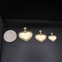 Colgante de corazón de oro de 10K real
