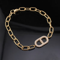 Real 18K Gold Diamond Paperclip Bracelet