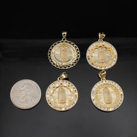 Colgante de la Virgen María de oro de 10 quilates auténtico