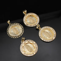 Colgante de la Virgen María de oro de 10 quilates auténtico