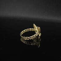 Anillo de mariposa de oro de 10K auténtico