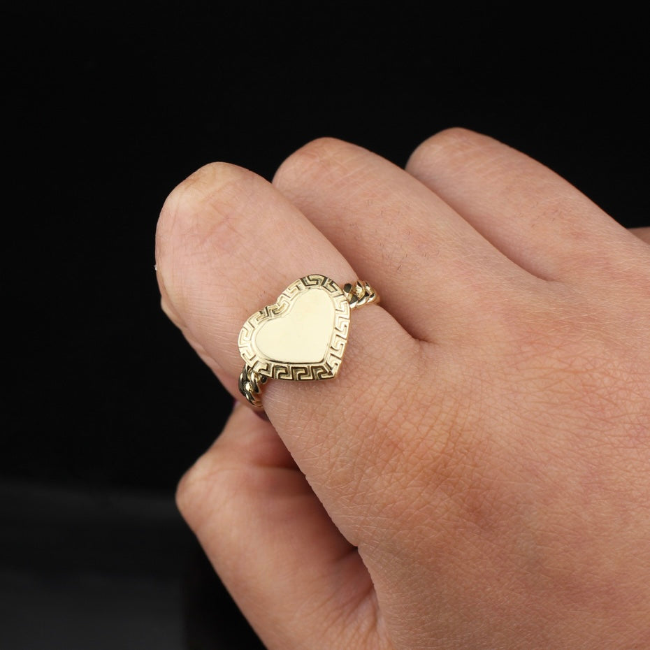 10K Real Gold Heart Ring