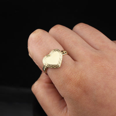 10K Real Gold Heart Ring