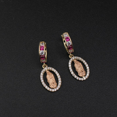 14K Virgin Mary Earrings