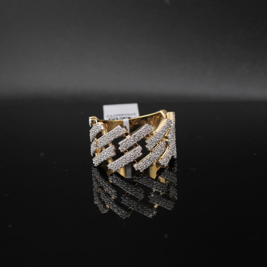 Real 10K Gold Cuban Diamond Ring