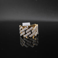Real 10K Gold Cuban Diamond Ring