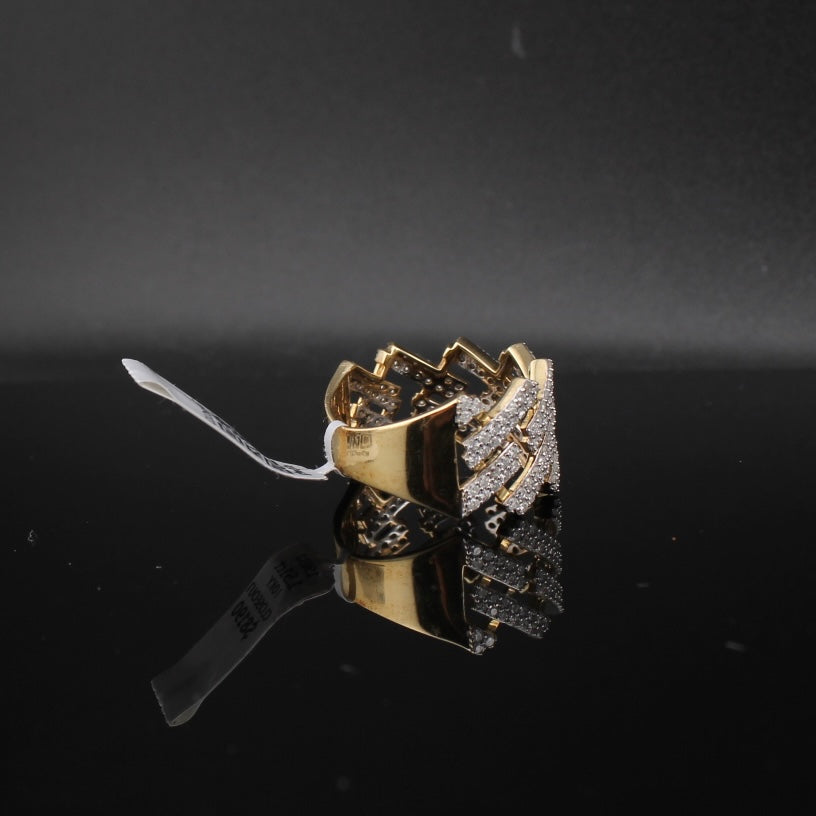 Real 10K Gold Cuban Diamond Ring