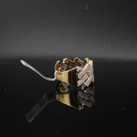 Real 10K Gold Cuban Diamond Ring