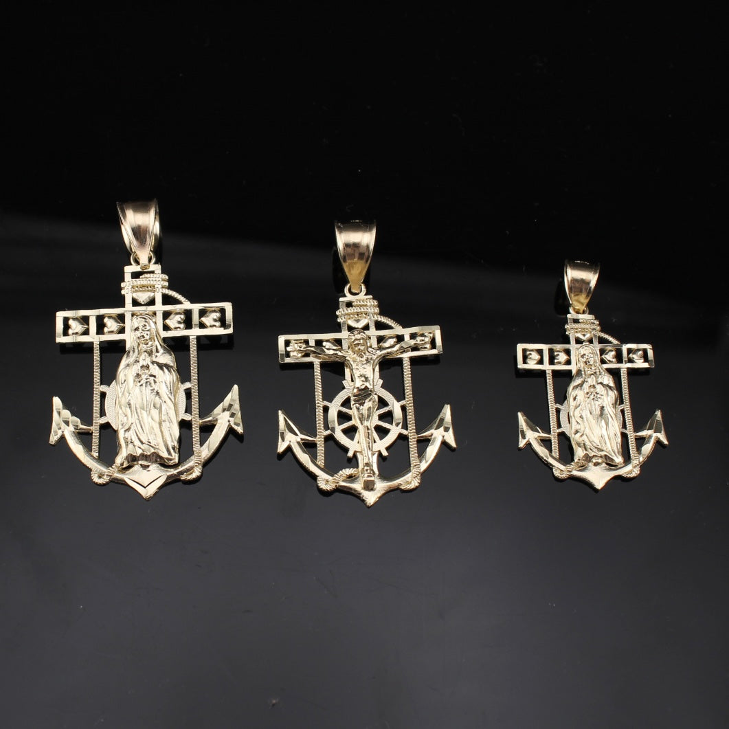 10K Gold Guadalupe Anchor Pendant