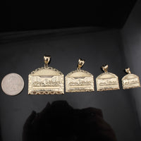 Colgante de pepita de la Última Cena de oro de 10K real