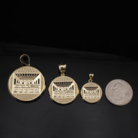 Real 10K Gold Last Supper Round Pendant
